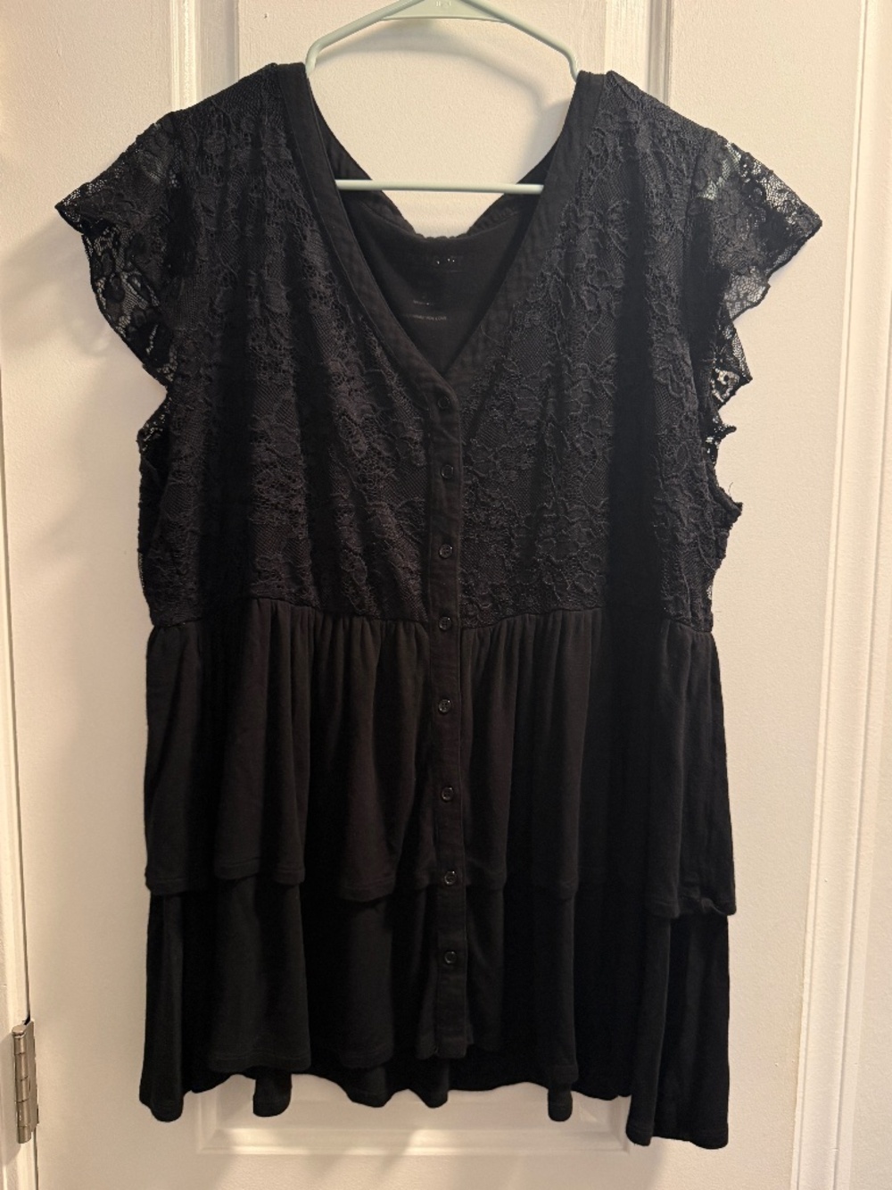 Torrid Women's Black Lace Layered Shirt, Size 2/2X
